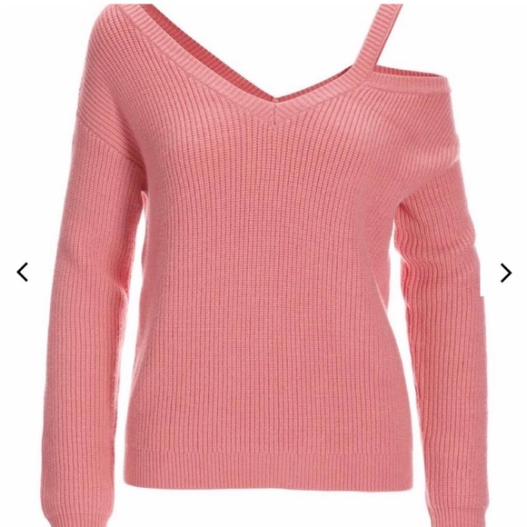 NWT Boston Proper Cut-Out One Shoulder Shaker Knit Sweater - Picture 2 of 9